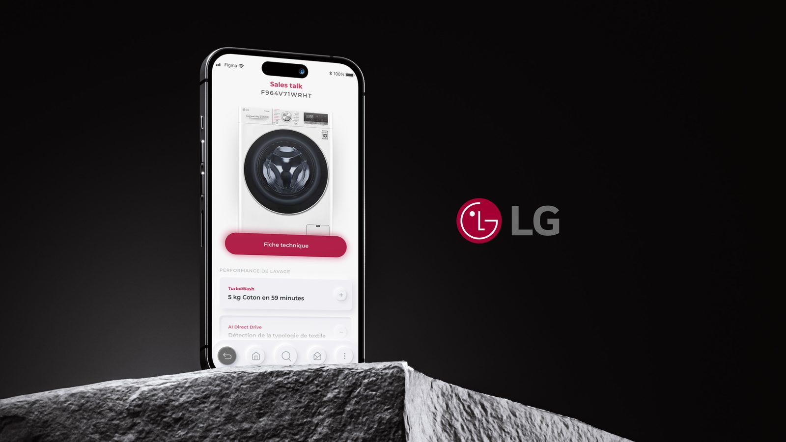 Application LG Sales talk présentée sur un smartphone