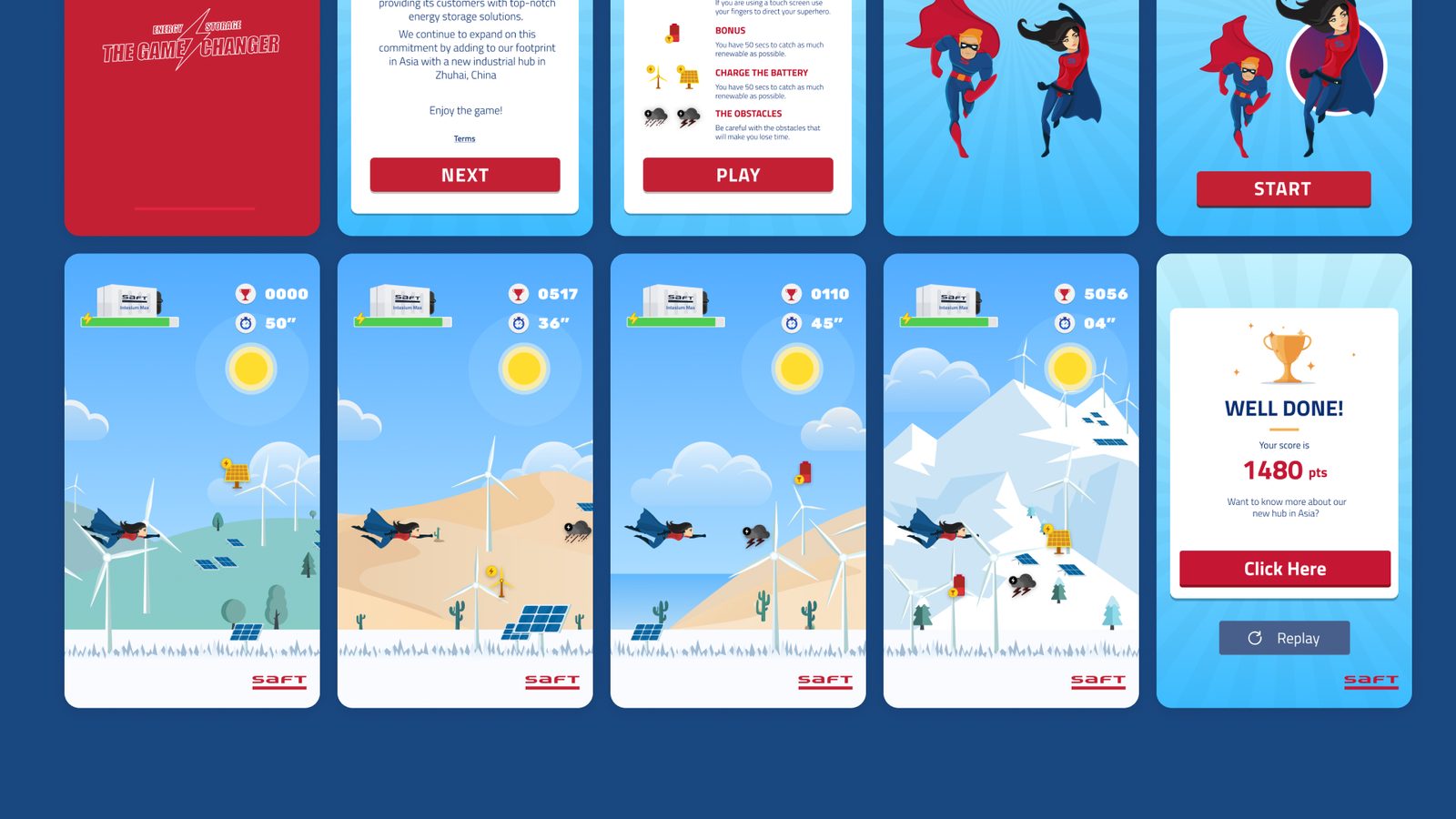 Habillage graphique du jeu Saft Energy Storage